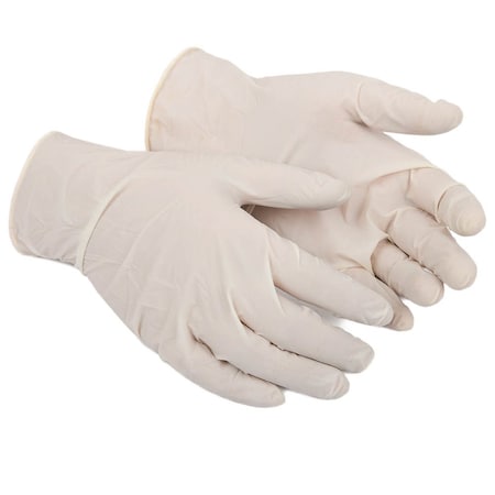Forney Disposable Gloves, 5 mil Palm, Latex, Powdered, OneSize 53409